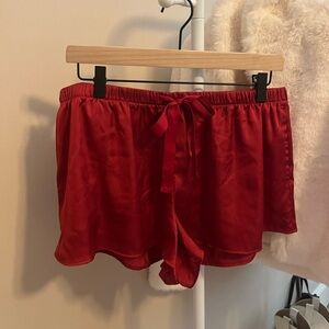 Auden (Cranberry) Red Satin Pajama Shorts sz M